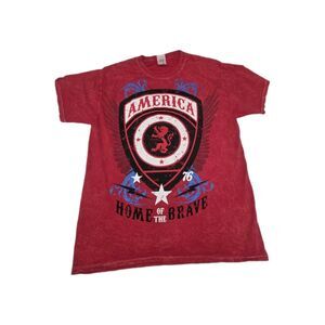America 1776 Land Of The Free Home Of The Brave 2 Sided Shirt Size Large Patriot